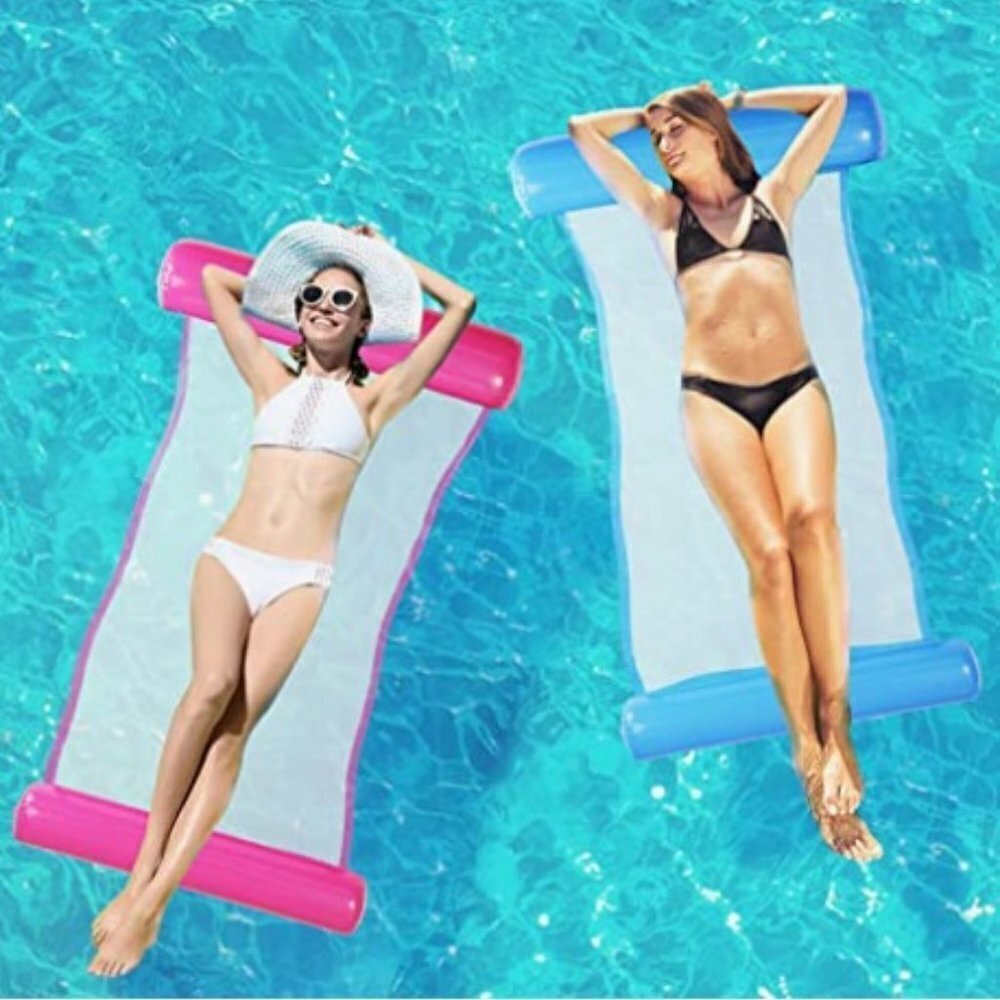 Inflatable Floats Hammock, 2 Pack Inflatable Pool Rafts, Pack for your trip - Picture 4 of 6